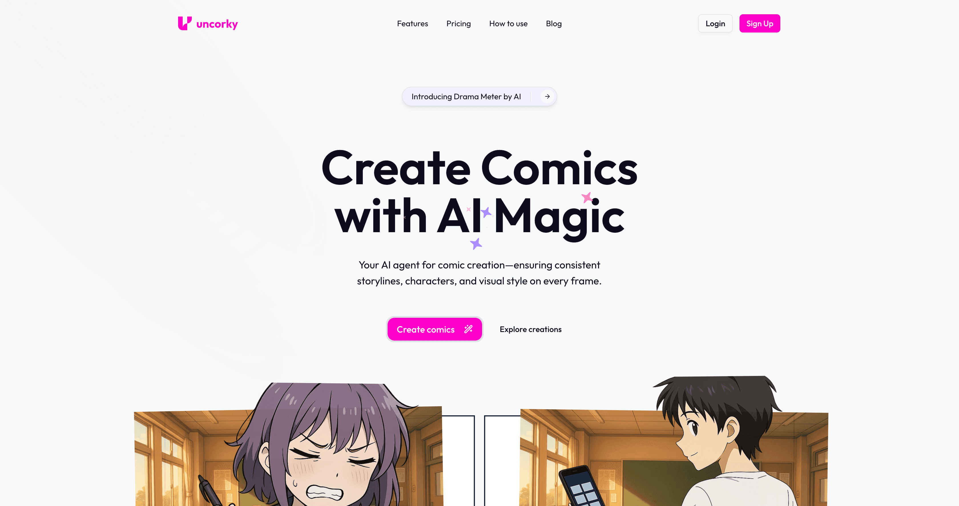 Главная: «Create Comics with AI Magic»