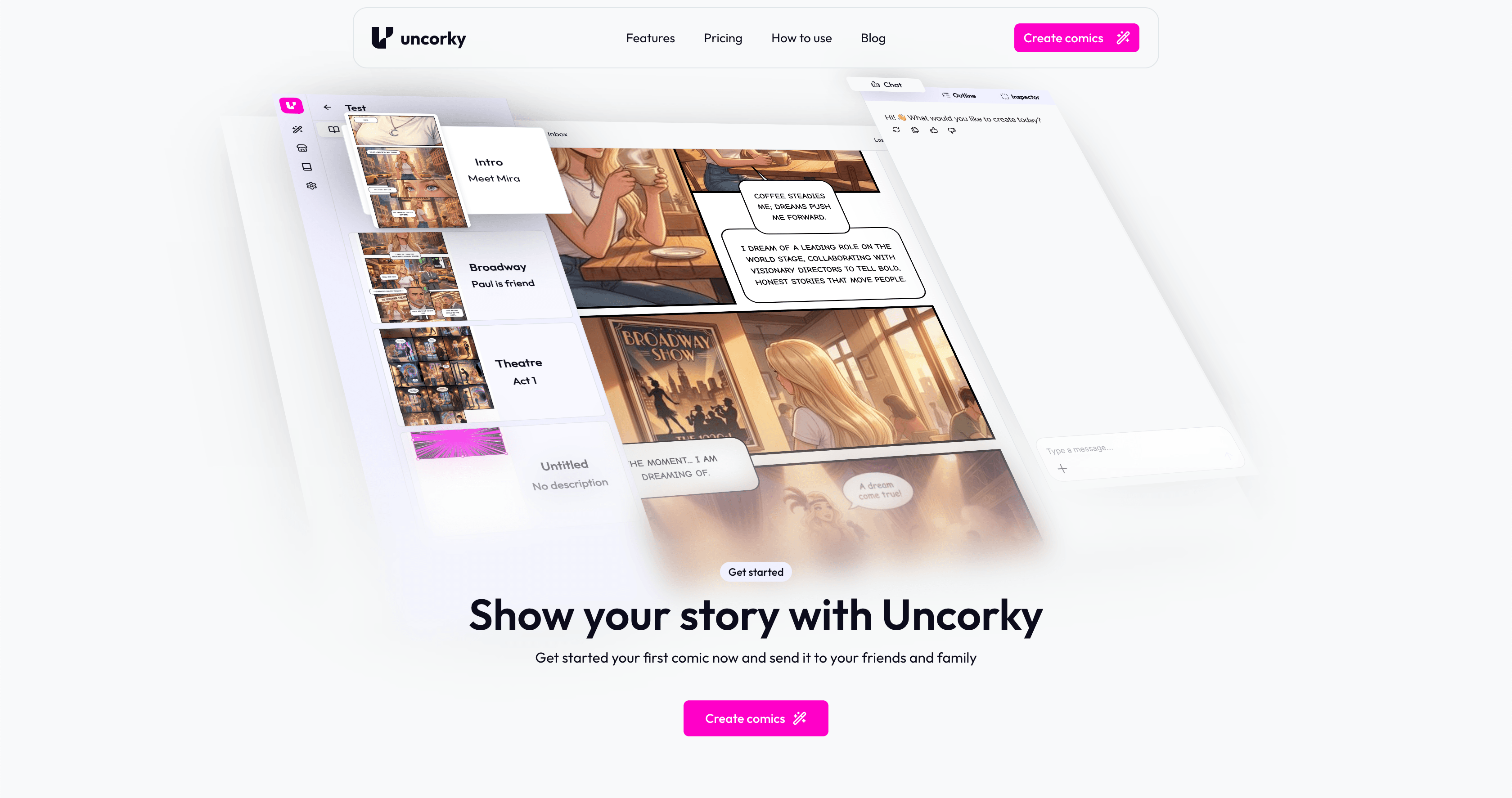 CTA-футер «Show your story with Uncorky»