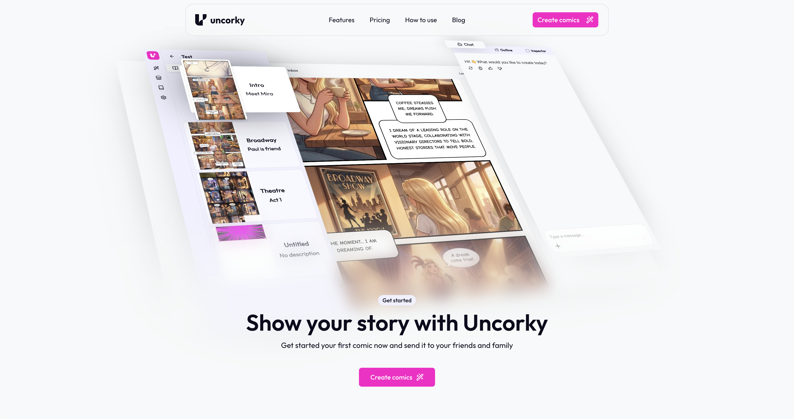 CTA-футер «Show your story with Uncorky»